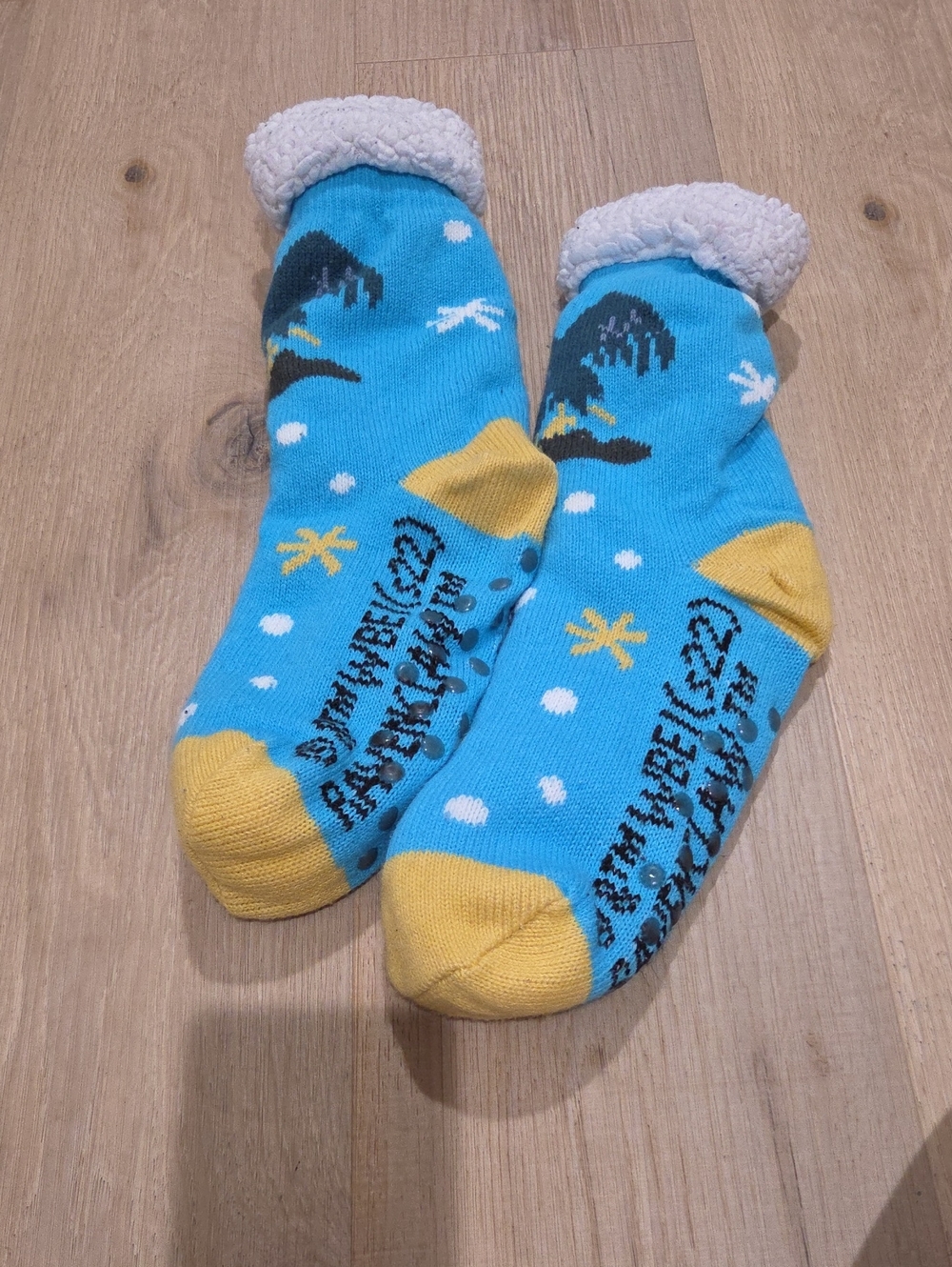 Cozy Blue Sherpa-Lined Ravenclaw  Women's Socks with Yellow Accents